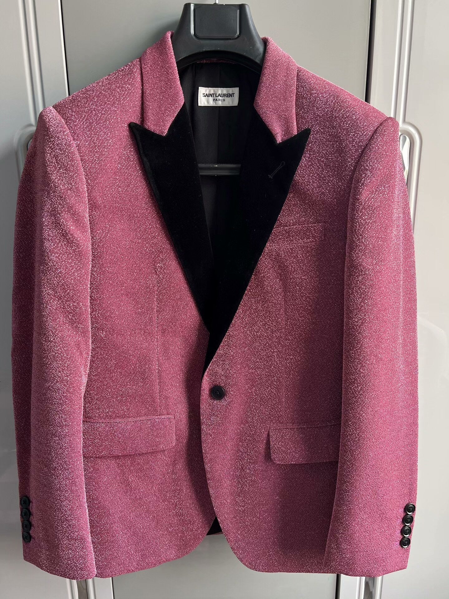 Saint Laurent Pink Glitter Blazer