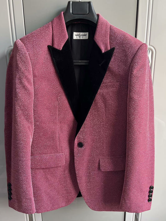 Saint Laurent Pink Glitter Blazer