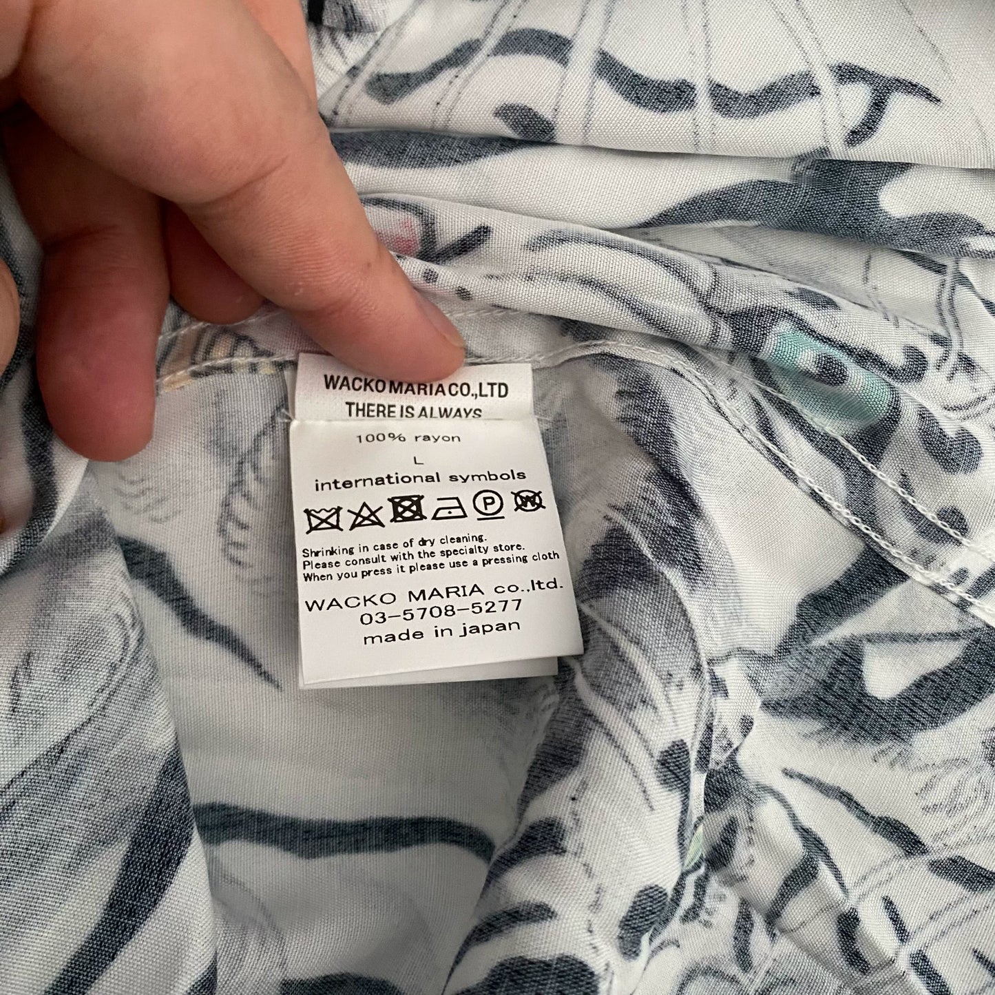 Wacko Maria White Tiger Hawaiian Shirt