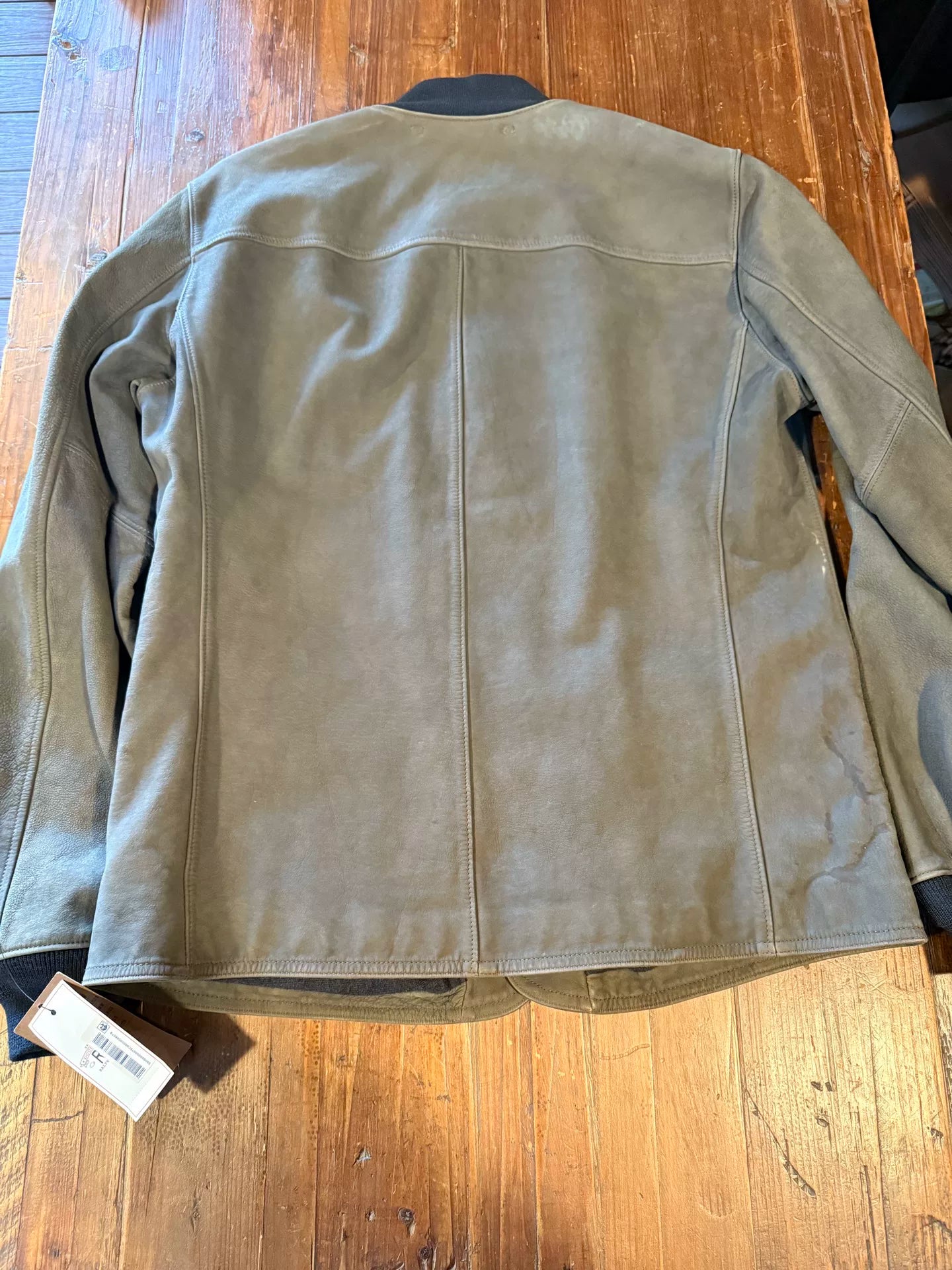 RRL Baseball Collar Brakeman Leather Jacket