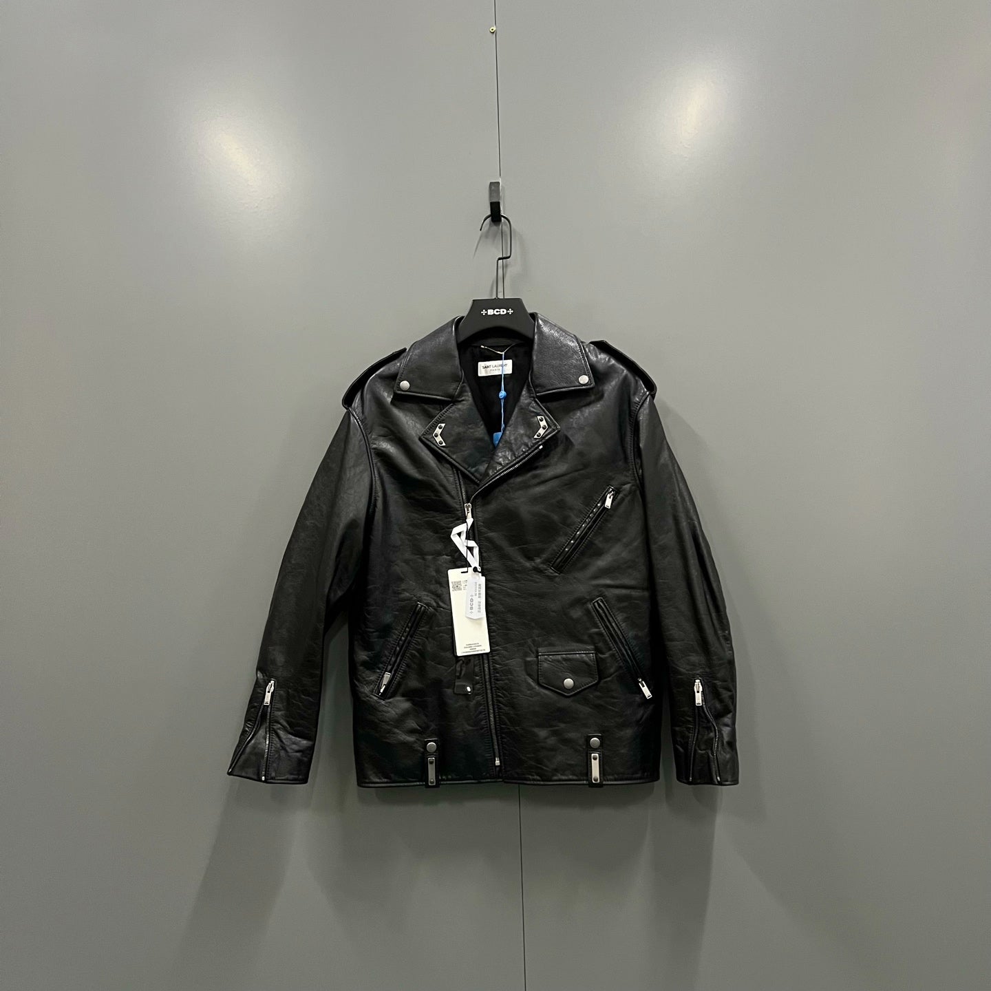 Saint Laurent Black Leather Biker Jacket