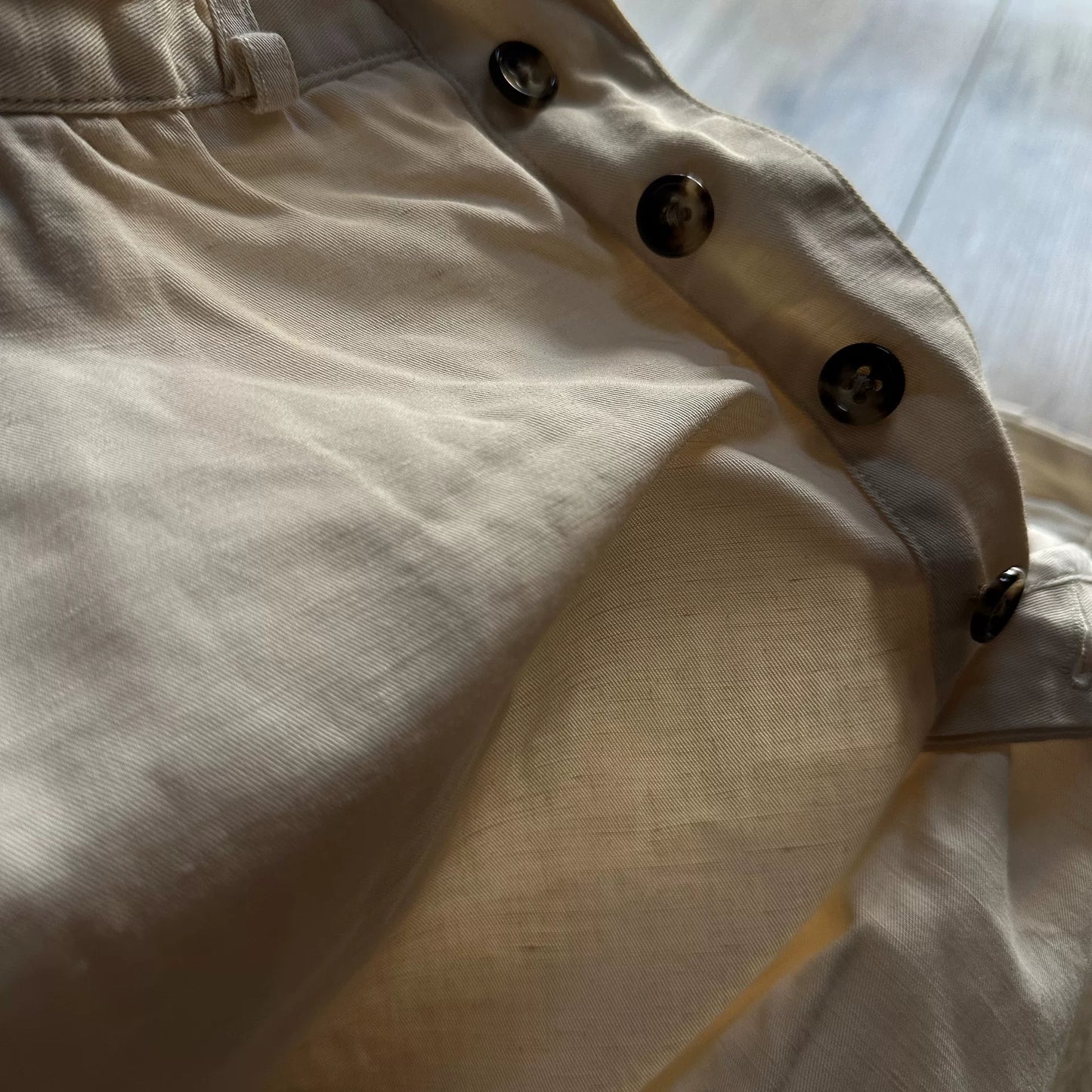 OLD JOE Cotton Linen White Pants