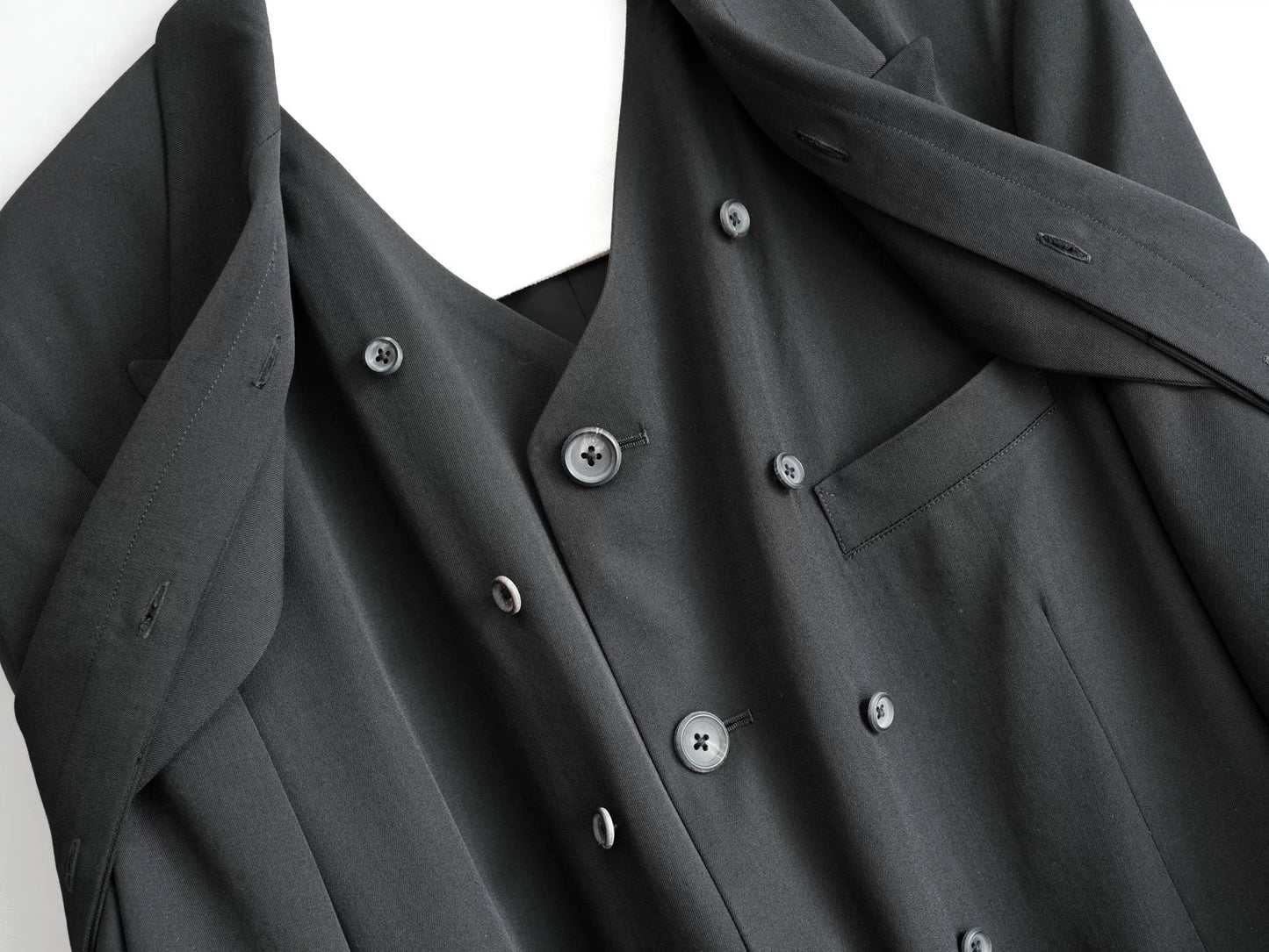 black layered jacket by yohji yamamoto