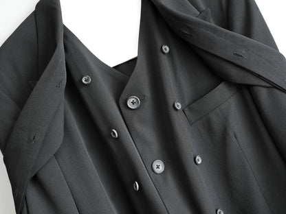 black layered jacket by yohji yamamoto
