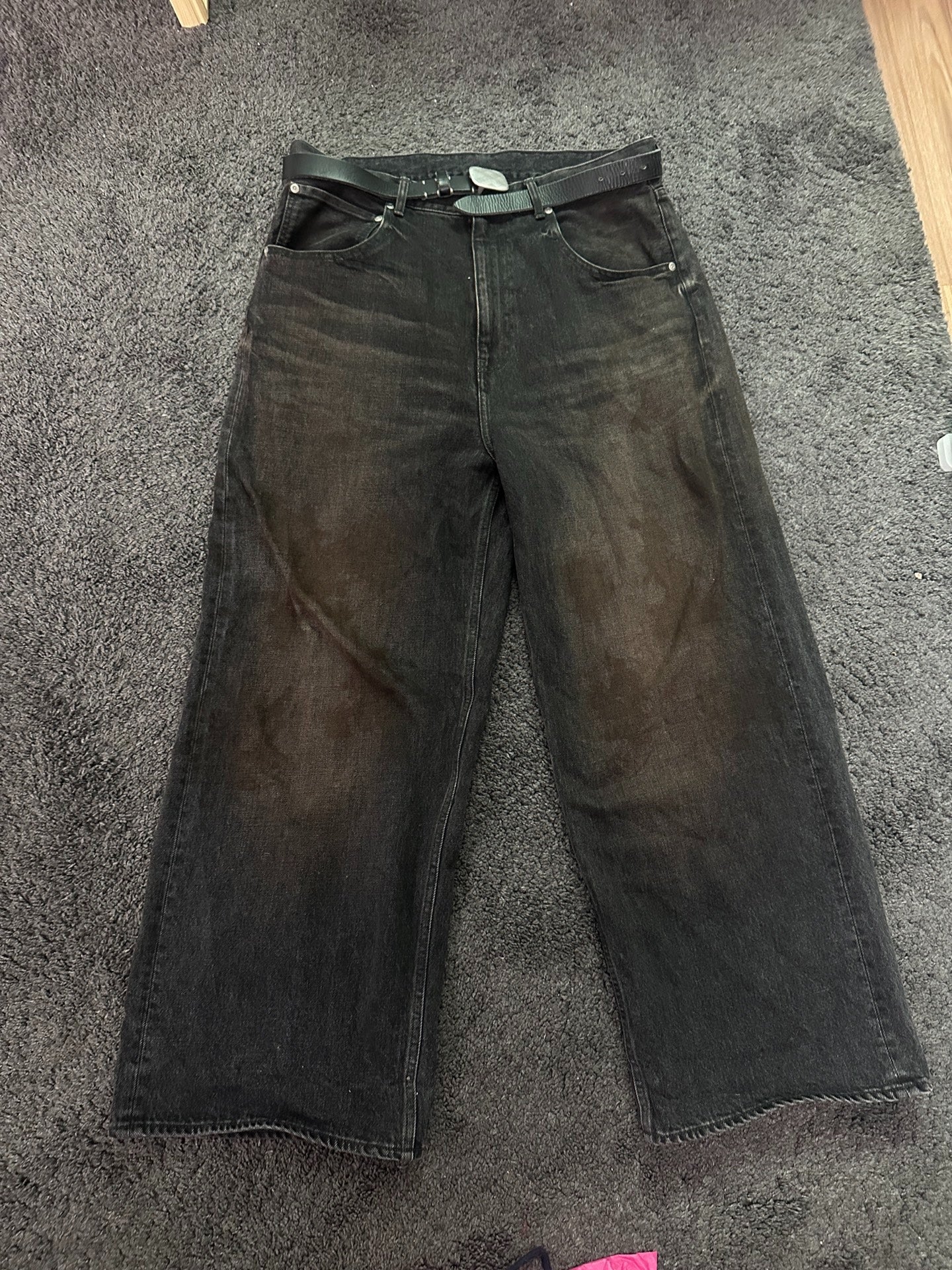 Beams FUTURE ARCHIVE Mud-Dyed Baggy Jeans