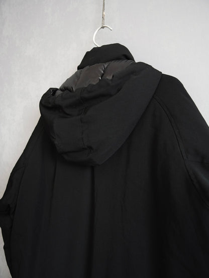 Yohji Yamamoto Black Hooded Down Jacket