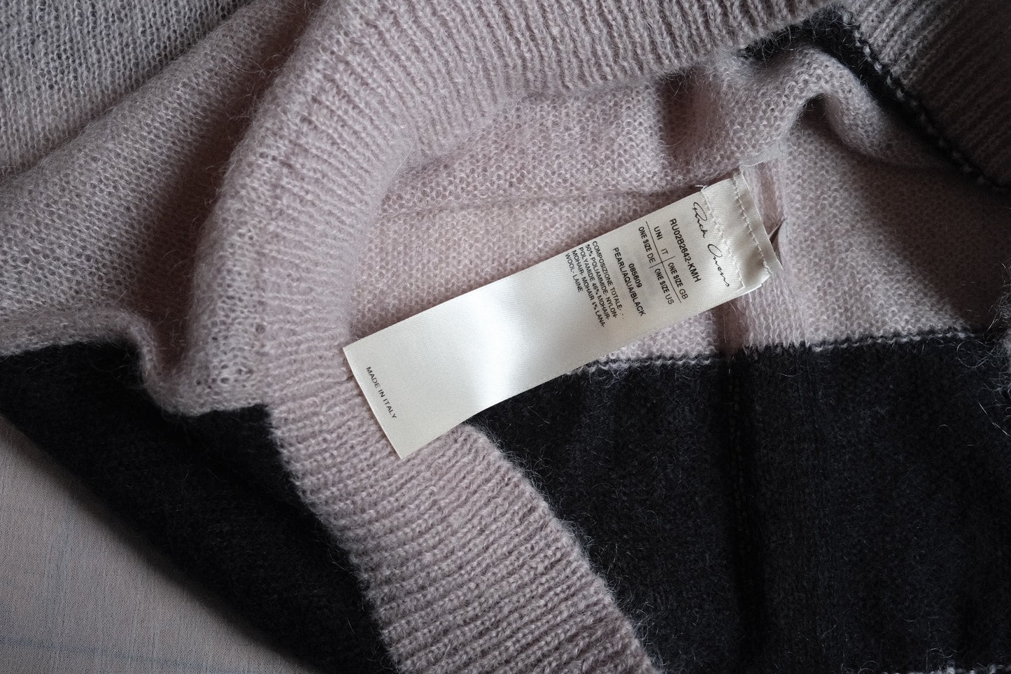 Rick Owens Colorblock Mohair Wool Sweater