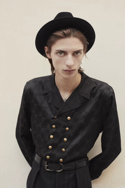 black rabbit fur fedora hat