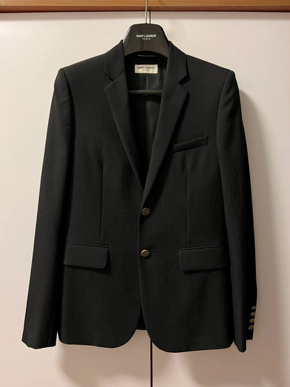 Saint Laurent Black Gold Button Blazer