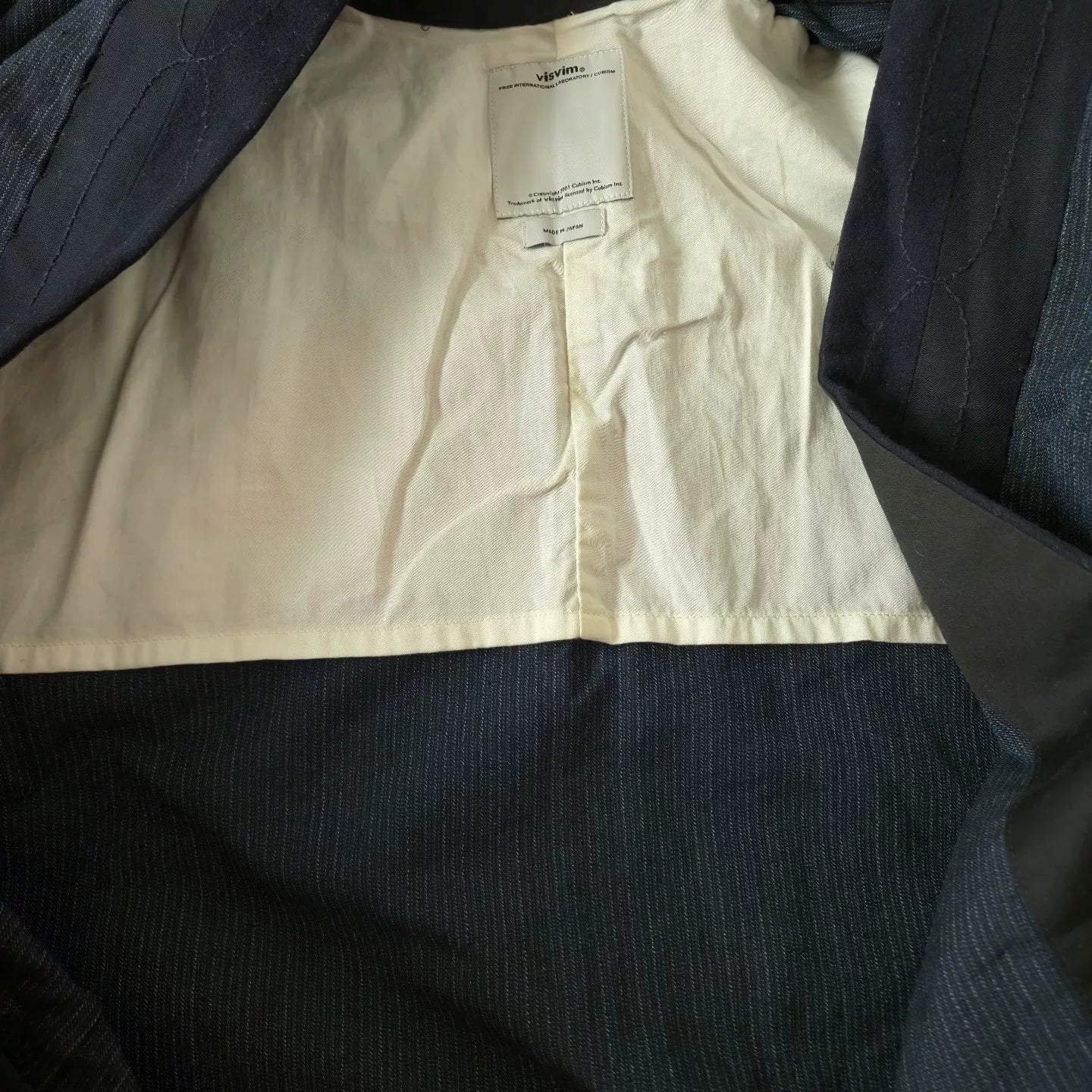 visvim ruunpe dark blue quilted coat