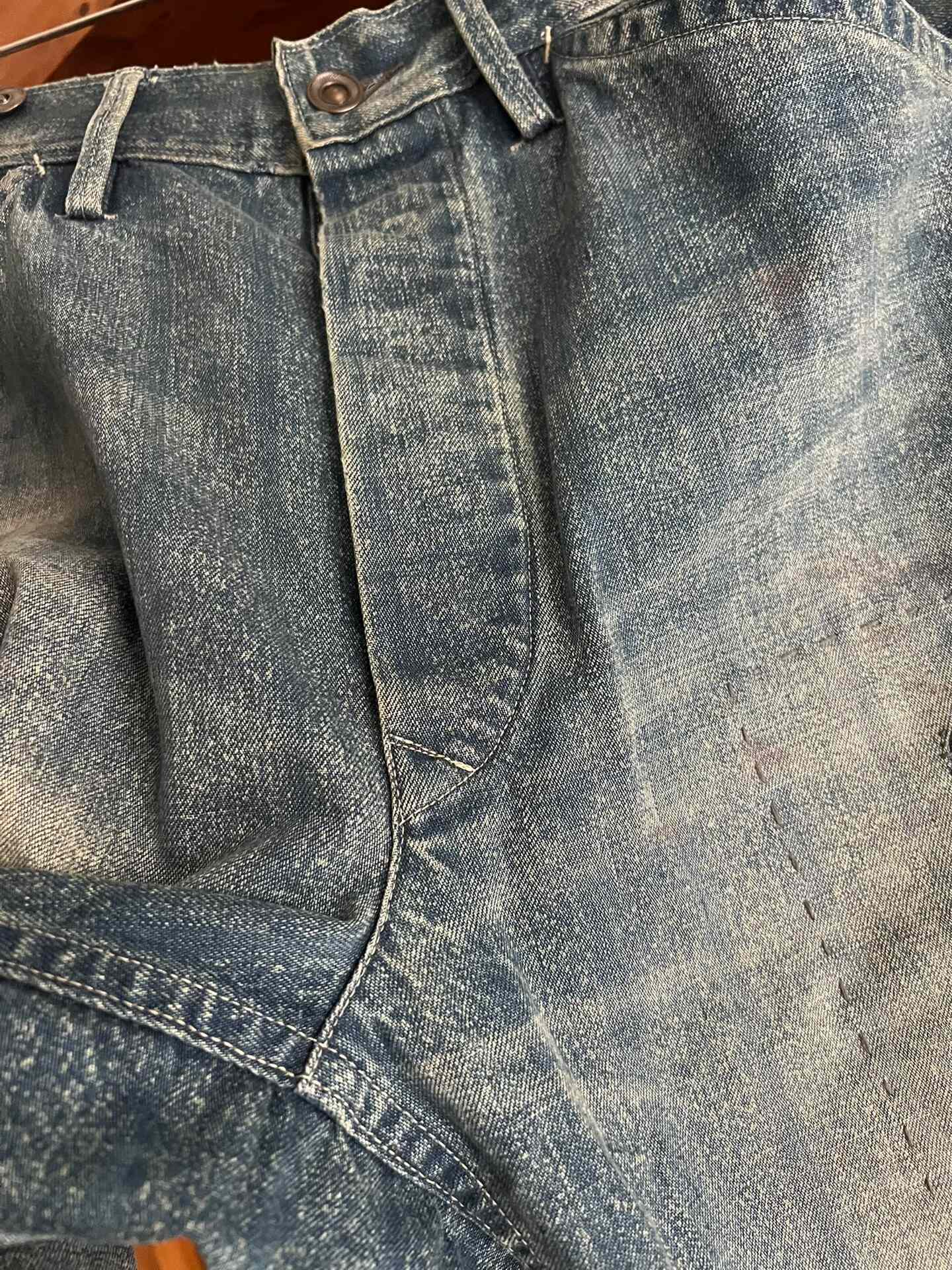 RRL Double RL Washed Distressed Suspender Work Pants