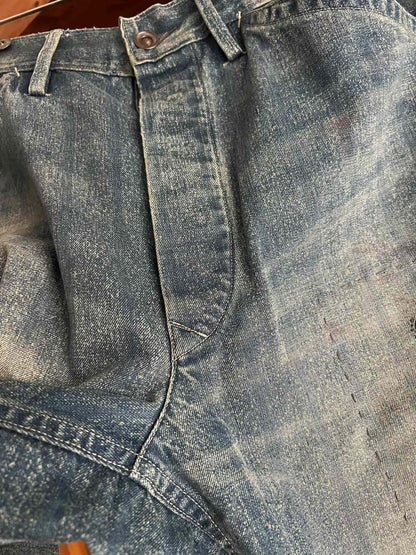 RRL Double RL Washed Distressed Suspender Work Pants
