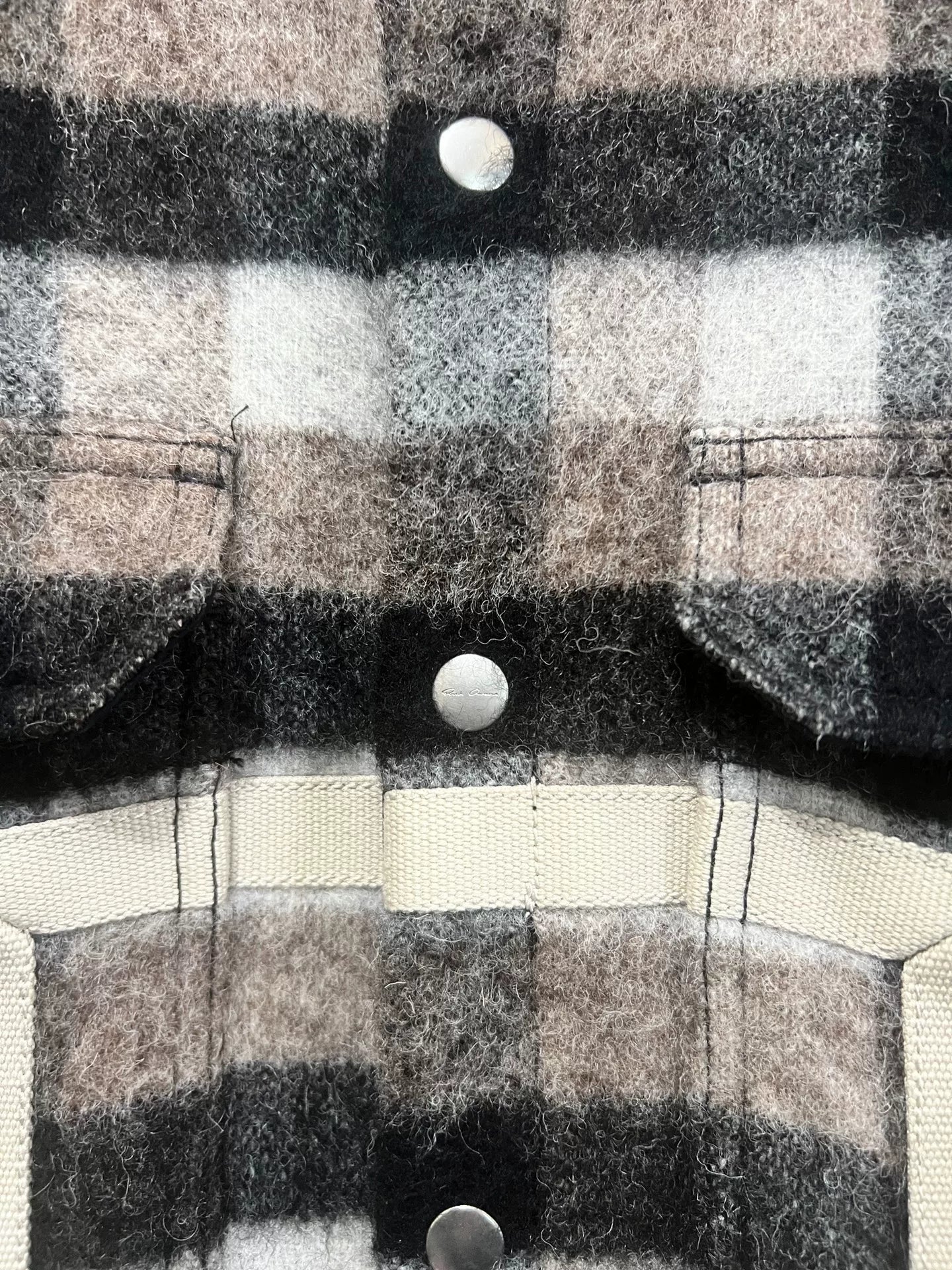 Rick Owens Larry Season Wool Check Jacket