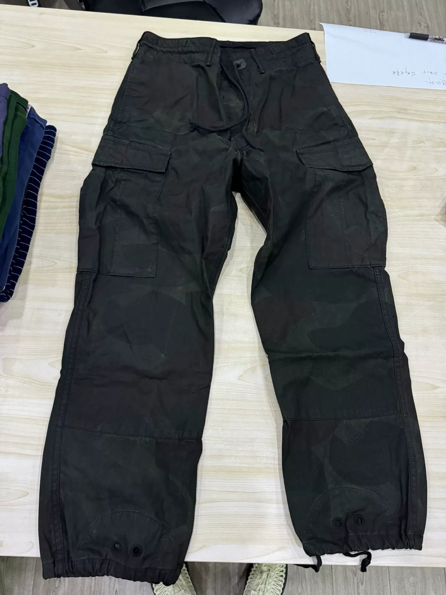 RRL Camo Cargo Pants Black Color