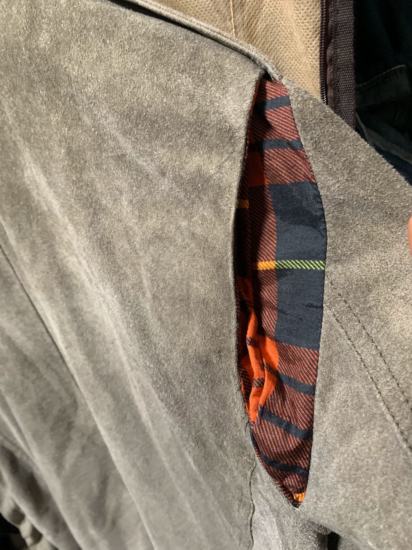 distressed grey suede biker jacket