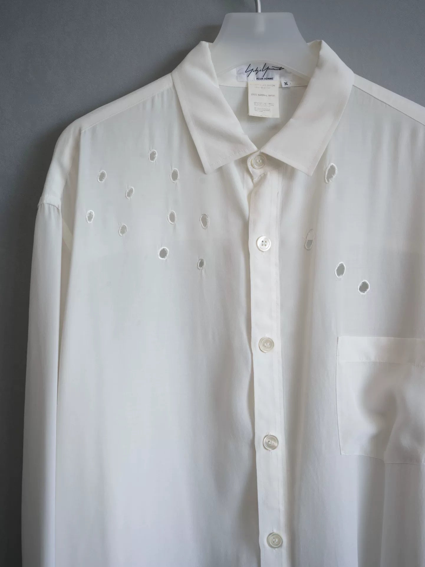 Yohji Yamamoto 92SS Bullet Hole Cutout Shirt