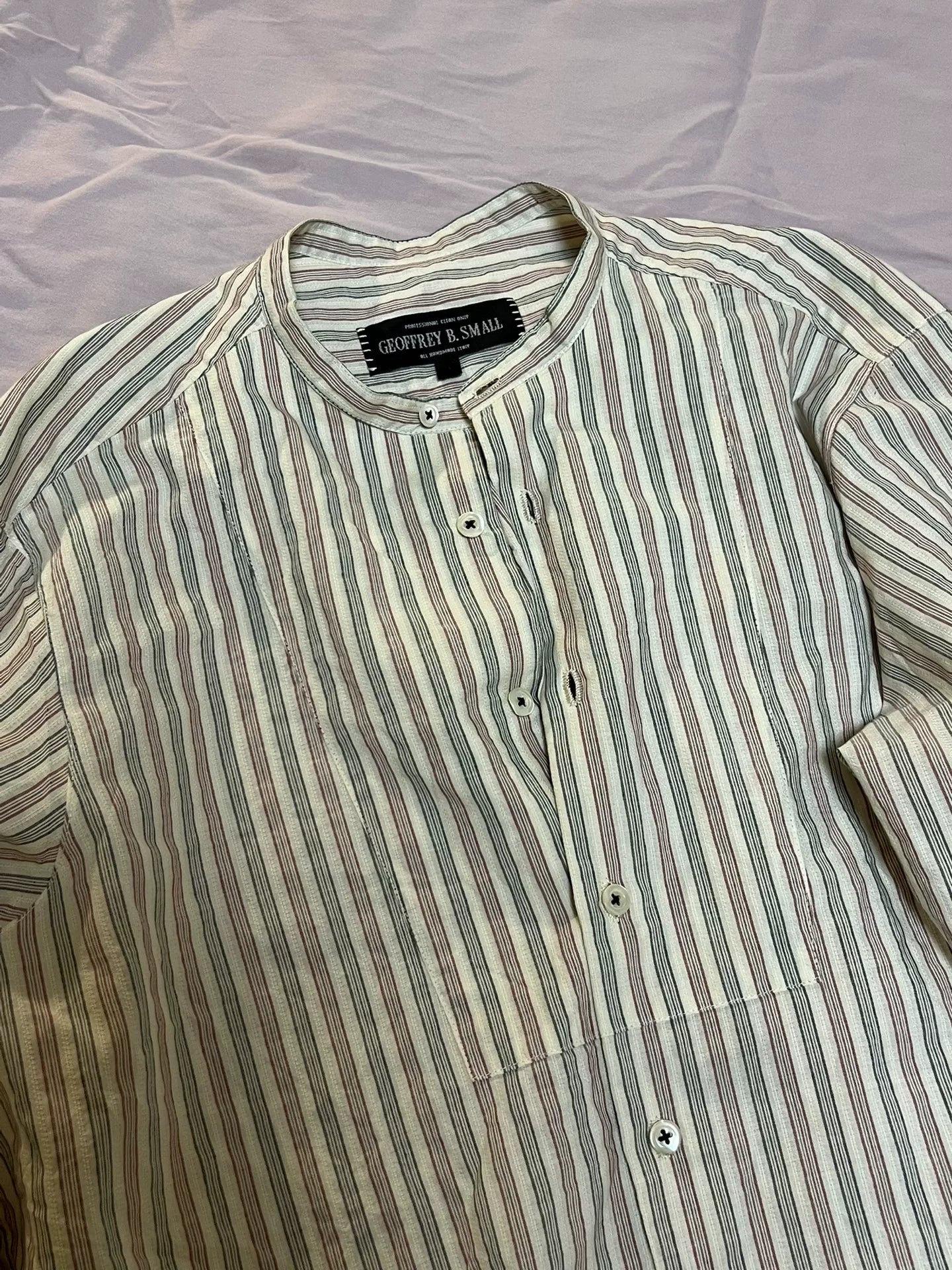 Geoffrey B.Small Red White Blue Striped Shirt
