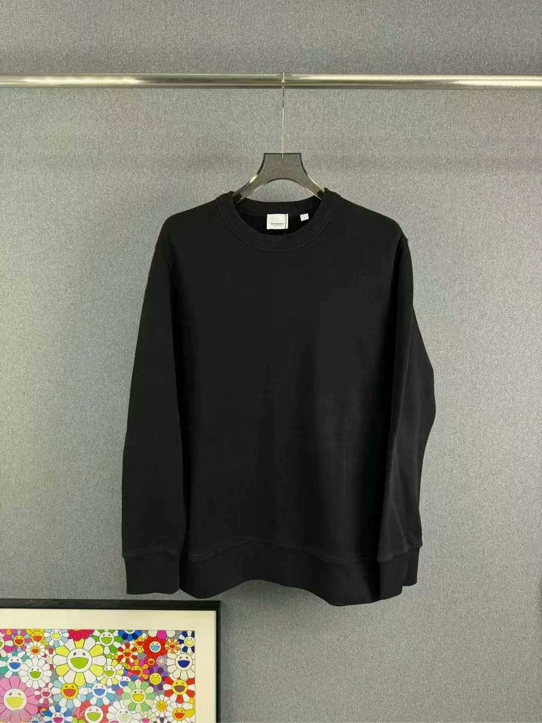 burberry logo knit sweatshirt in black