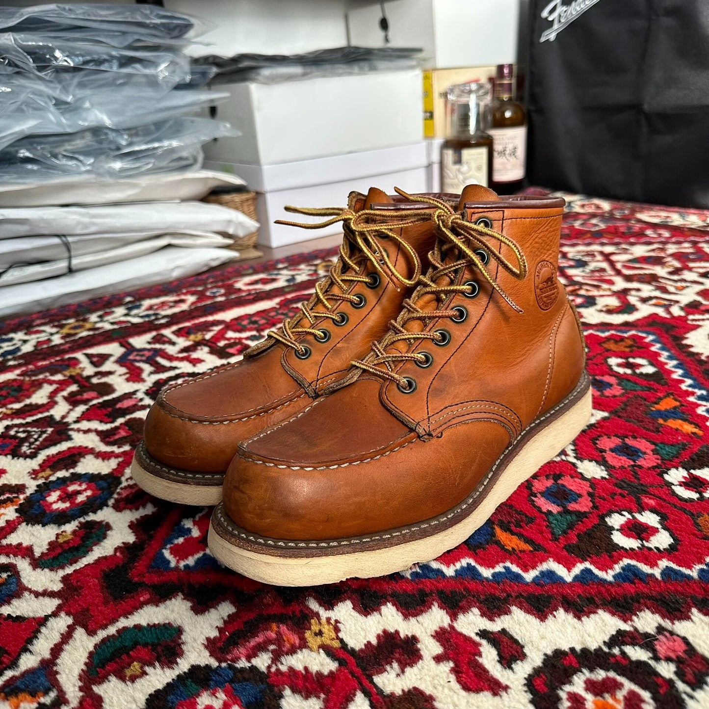 Red Wing 875 Boots with Dog Stamp