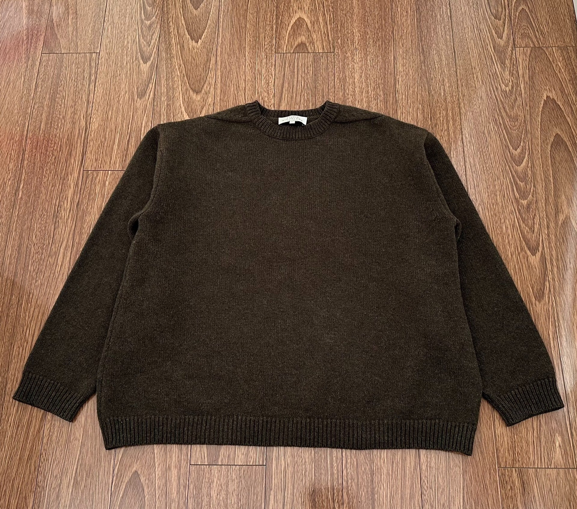 studio nicholson guernsey jumper in dark brown