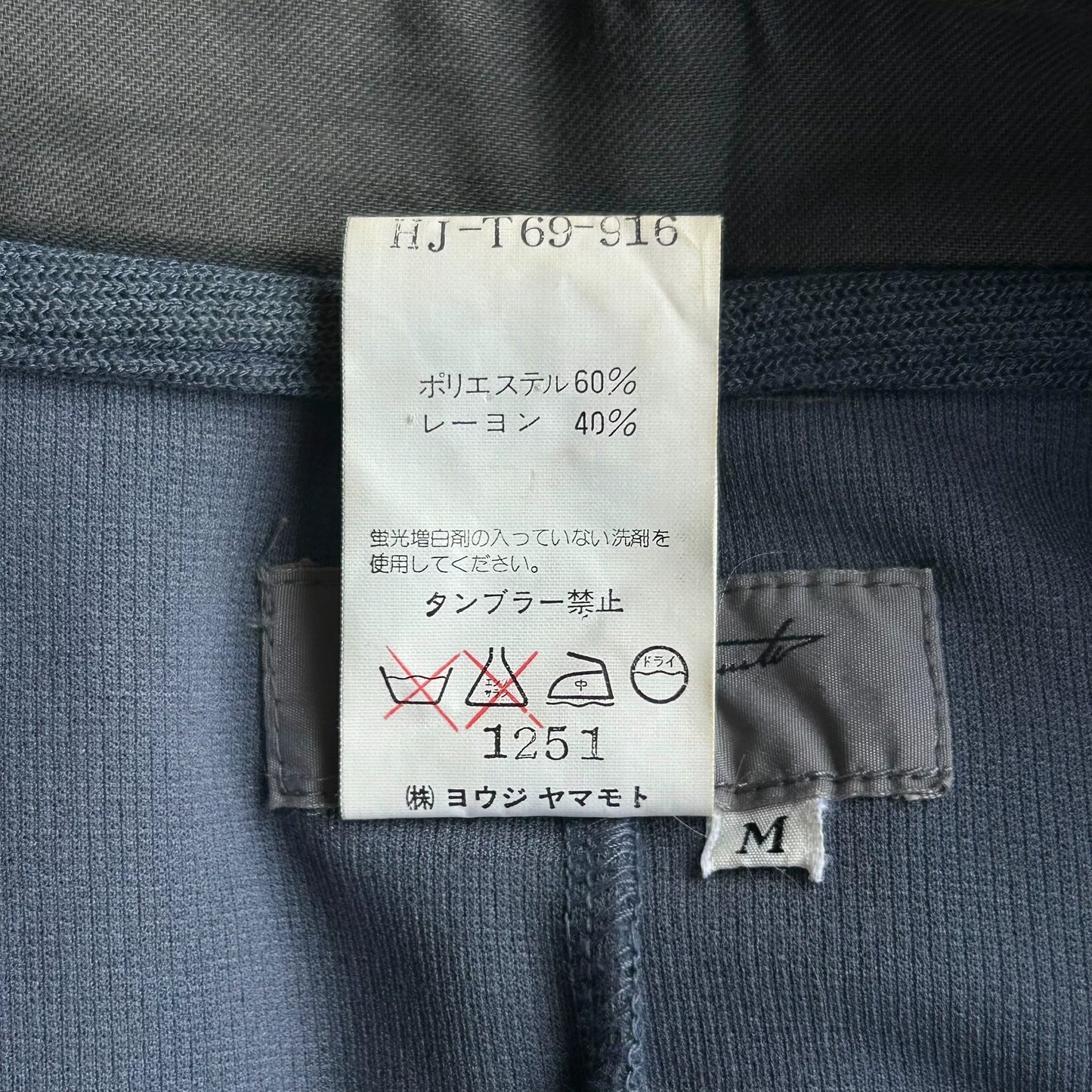 Yohji Yamamoto 98SS Haze Blue Zip Jacket