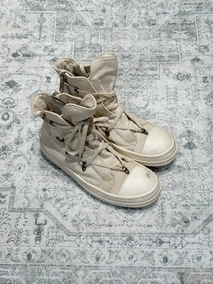 Rick Owens Canvas High-Top Sneakers