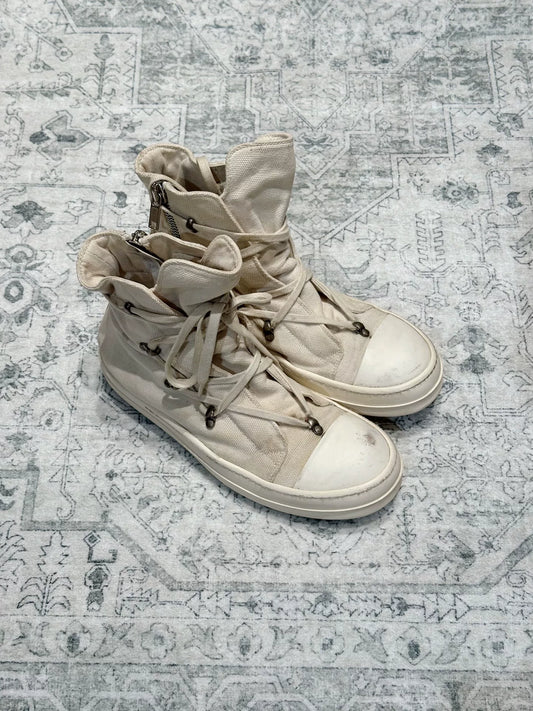 Rick Owens Canvas High-Top Sneakers