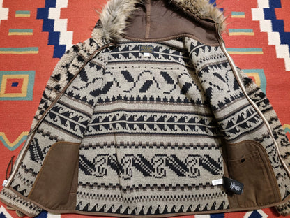 RRL Southwest Pattern Fleece Hoodie Size S