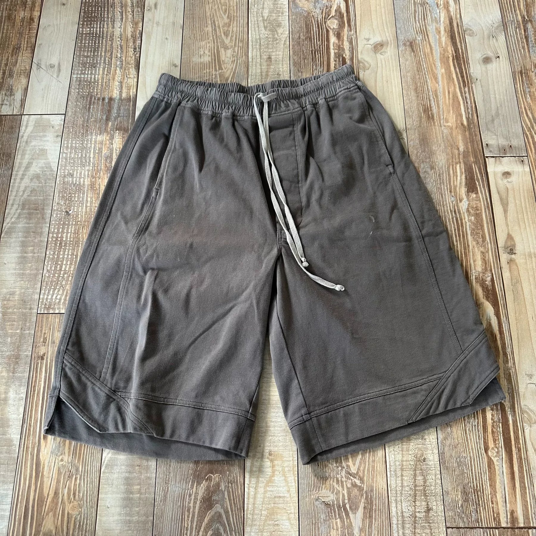 Rick Owens Gray Drop-Crotch Shorts