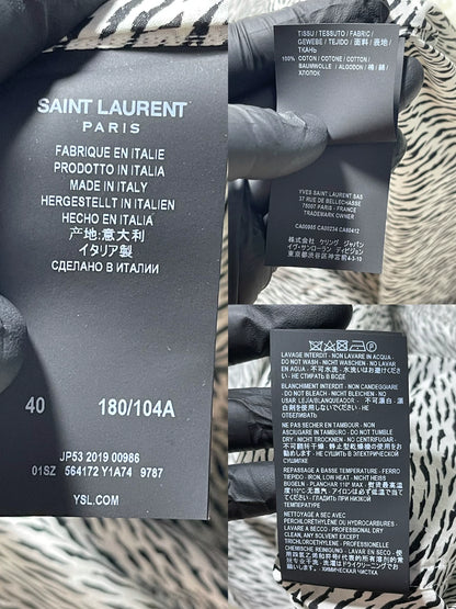saint laurent tiger print long sleeve shirt