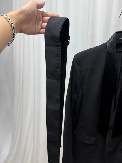 maison margiela black slim-fit blazer
