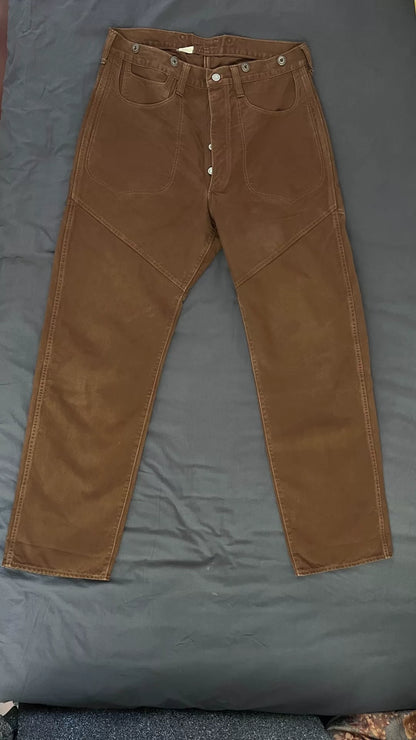 Freewheelers Brown Work Pants Size 34