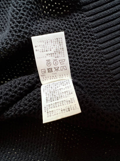 Beams Hollow Knit Zip Short Sleeve Cardigan