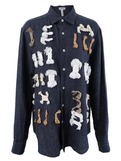 LOEWE Denim Long Coat with Charms