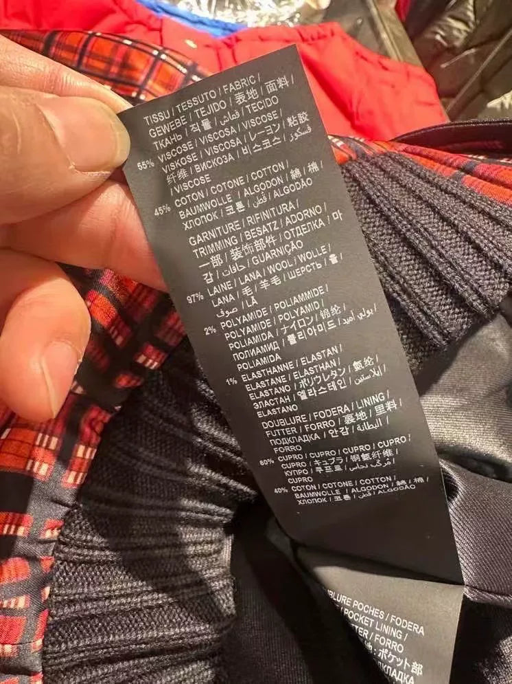 Saint Laurent Red Black Plaid Satin Jacket