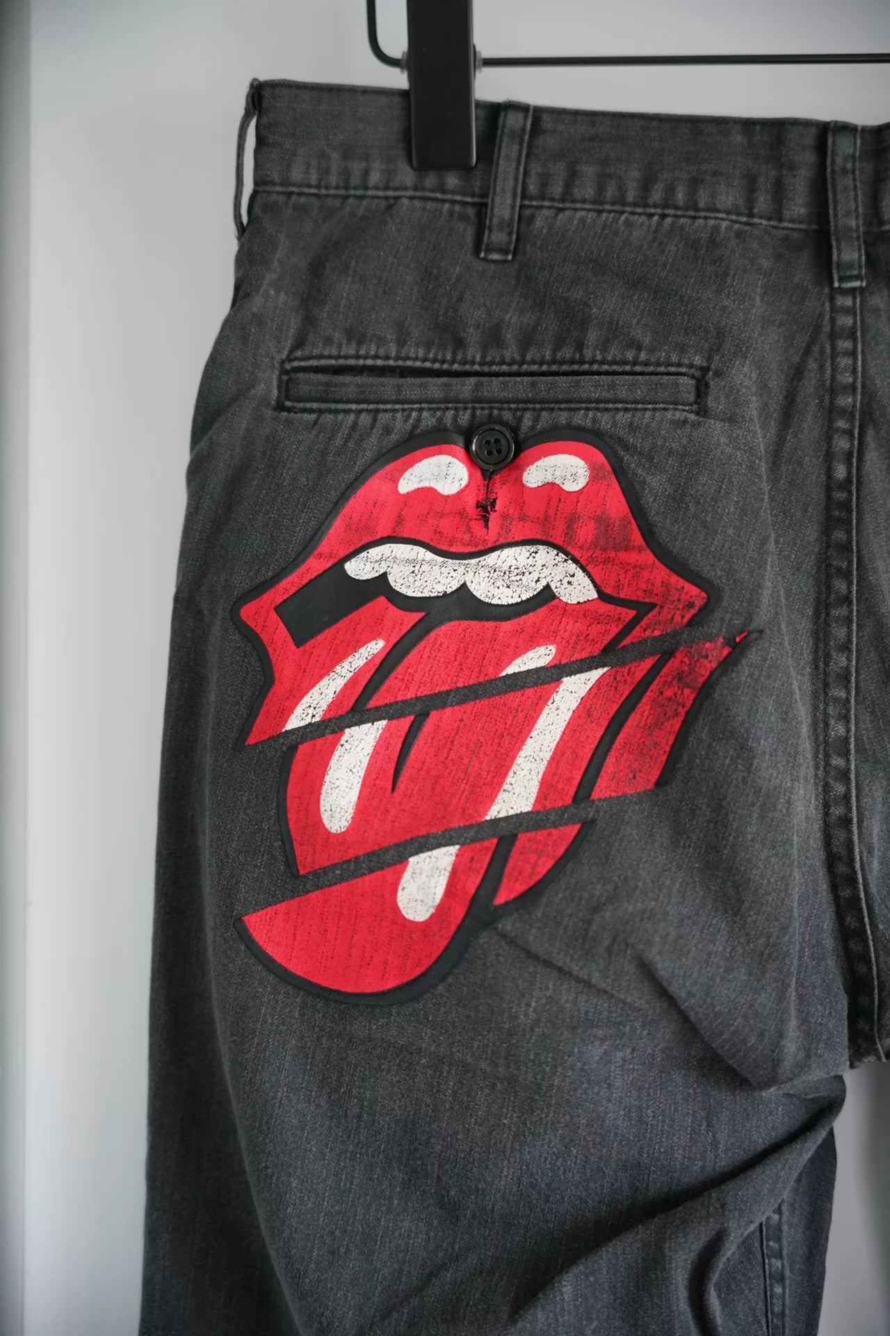 comme des garcons rolling stones denim pants