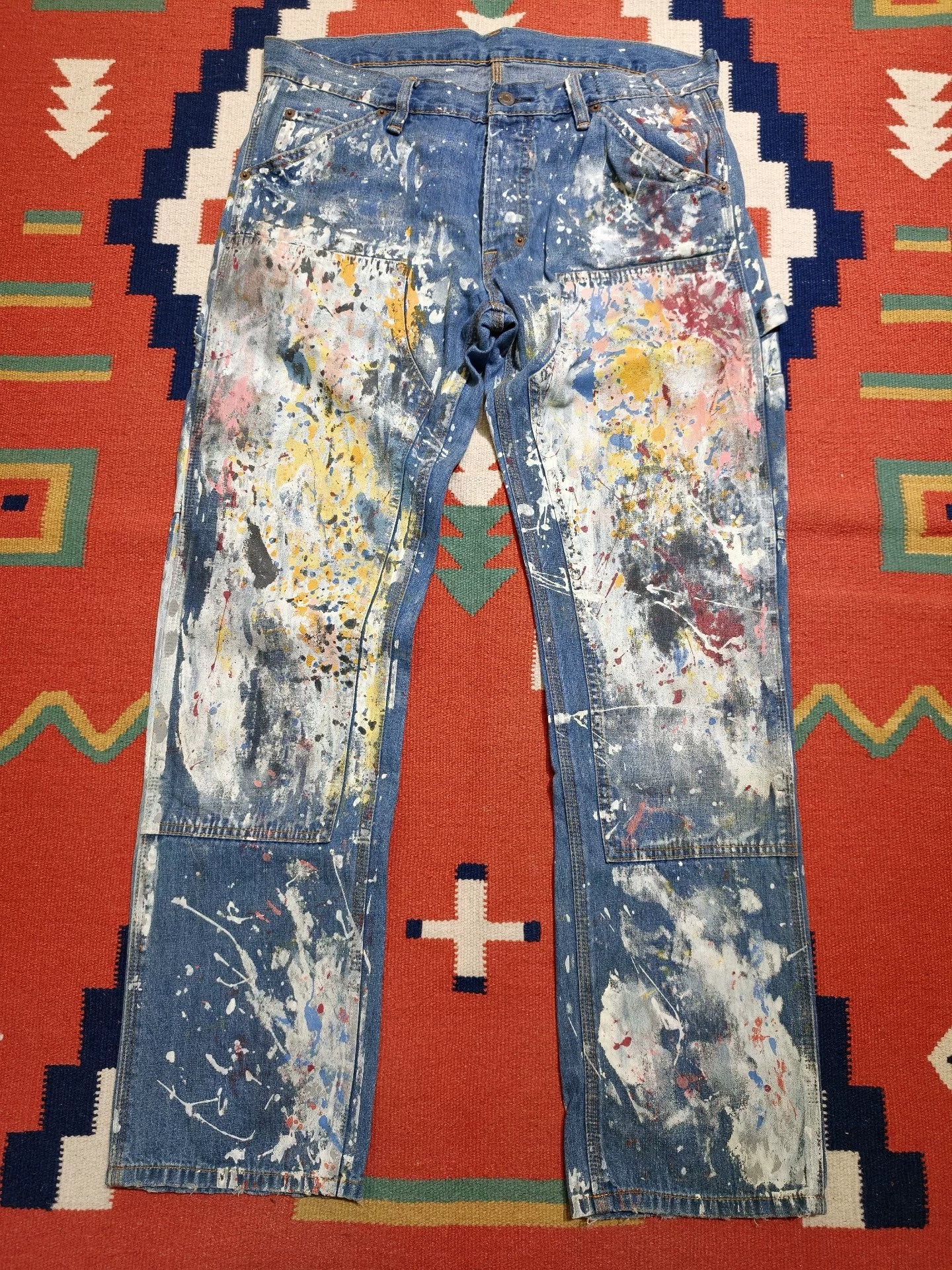 RRL Double Knee Paint Splatter Jeans