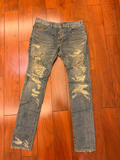 Saint Laurent Paris SLP Distressed Jeans D02 W32