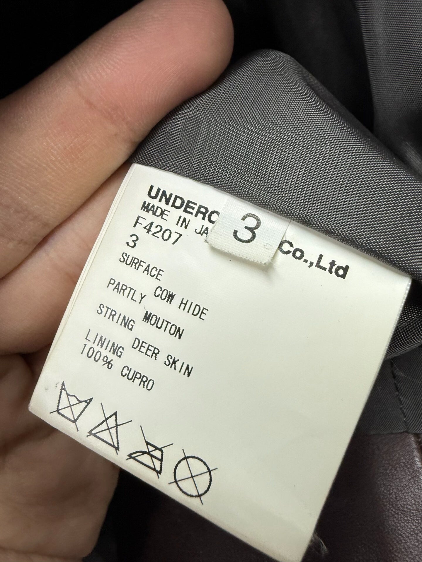 undercover leather jacket with hood