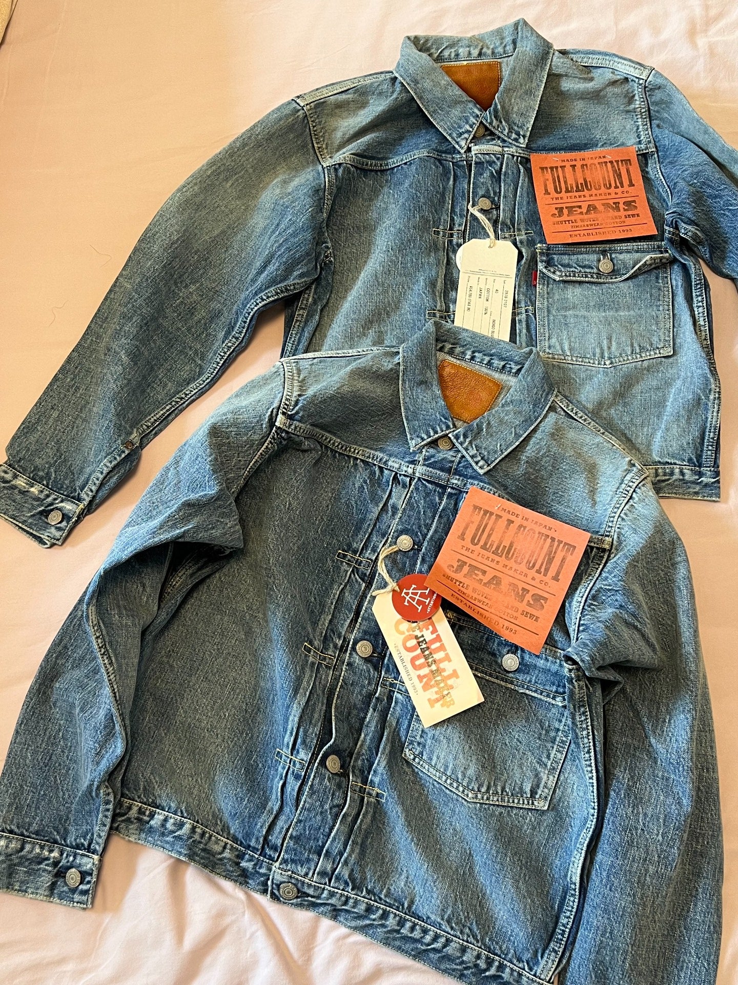 FULLCOUNT Washed Distressed Denim Jacket