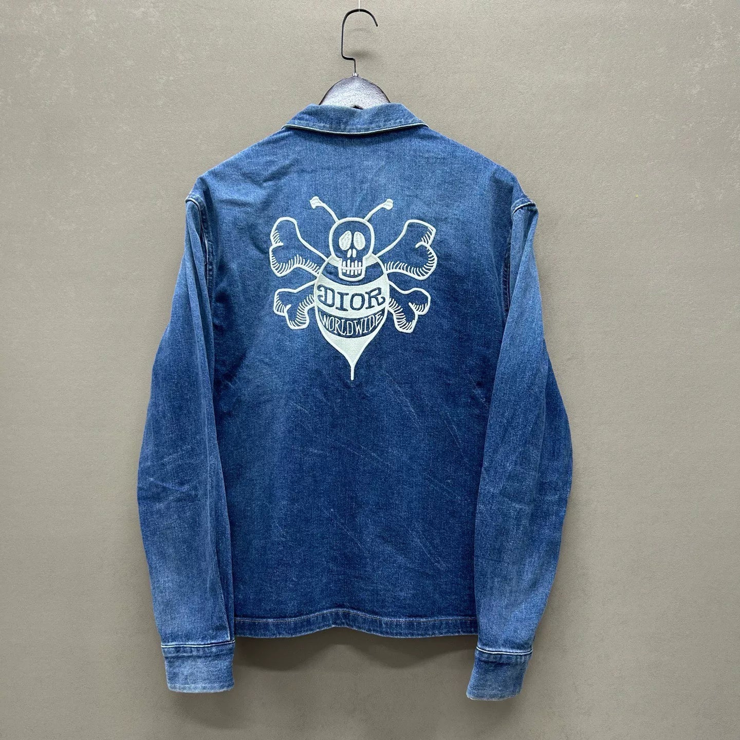 dior x stussy embroidered denim jacket