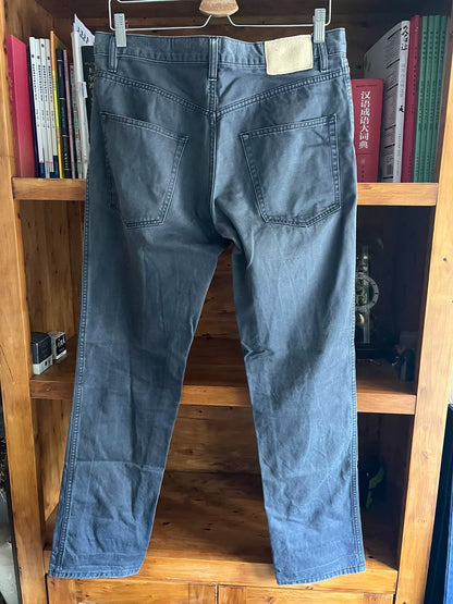 gray five-pocket casual pants