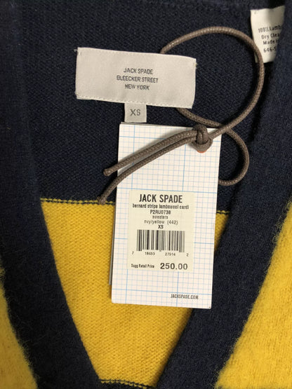 jack spade navy yellow striped sweater