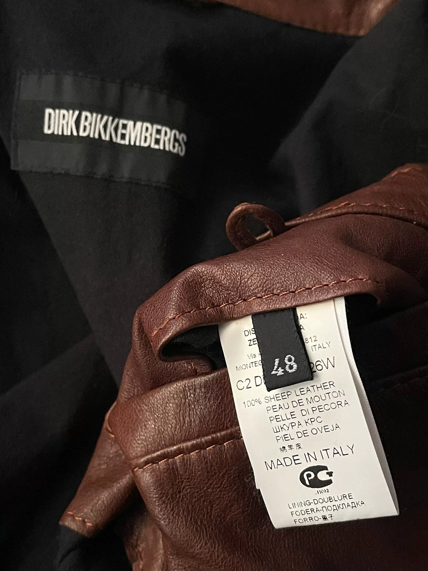 Dirk Bikkembergs Leather Motorcycle Jacket