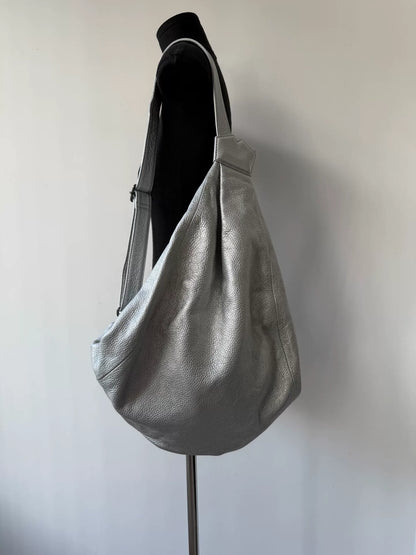 Yohji Yamamoto Silver Leather Backpack