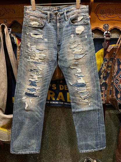 distressed denim jeans from double rl polo