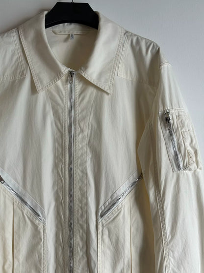 helmut lang short zip jacket in cream