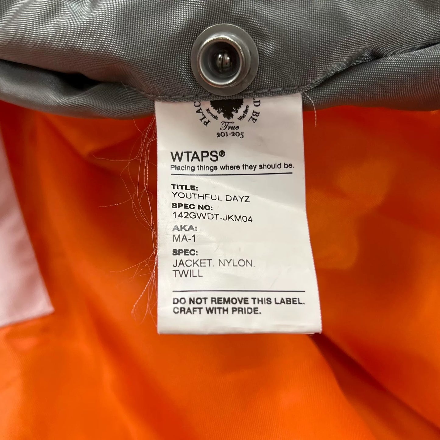 WTAPS MA1 Flight Jacket Vintage Style Outerwear