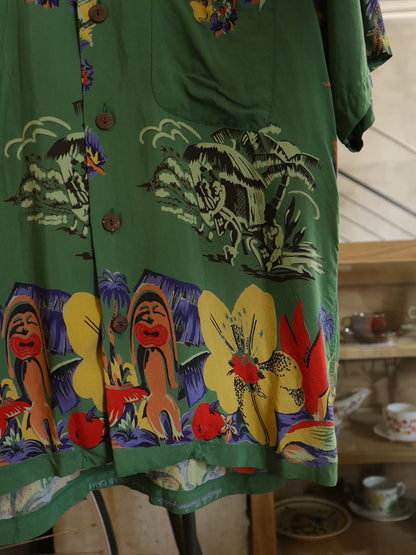 Sunsurf 1990s Hula Girl Aloha Shirt