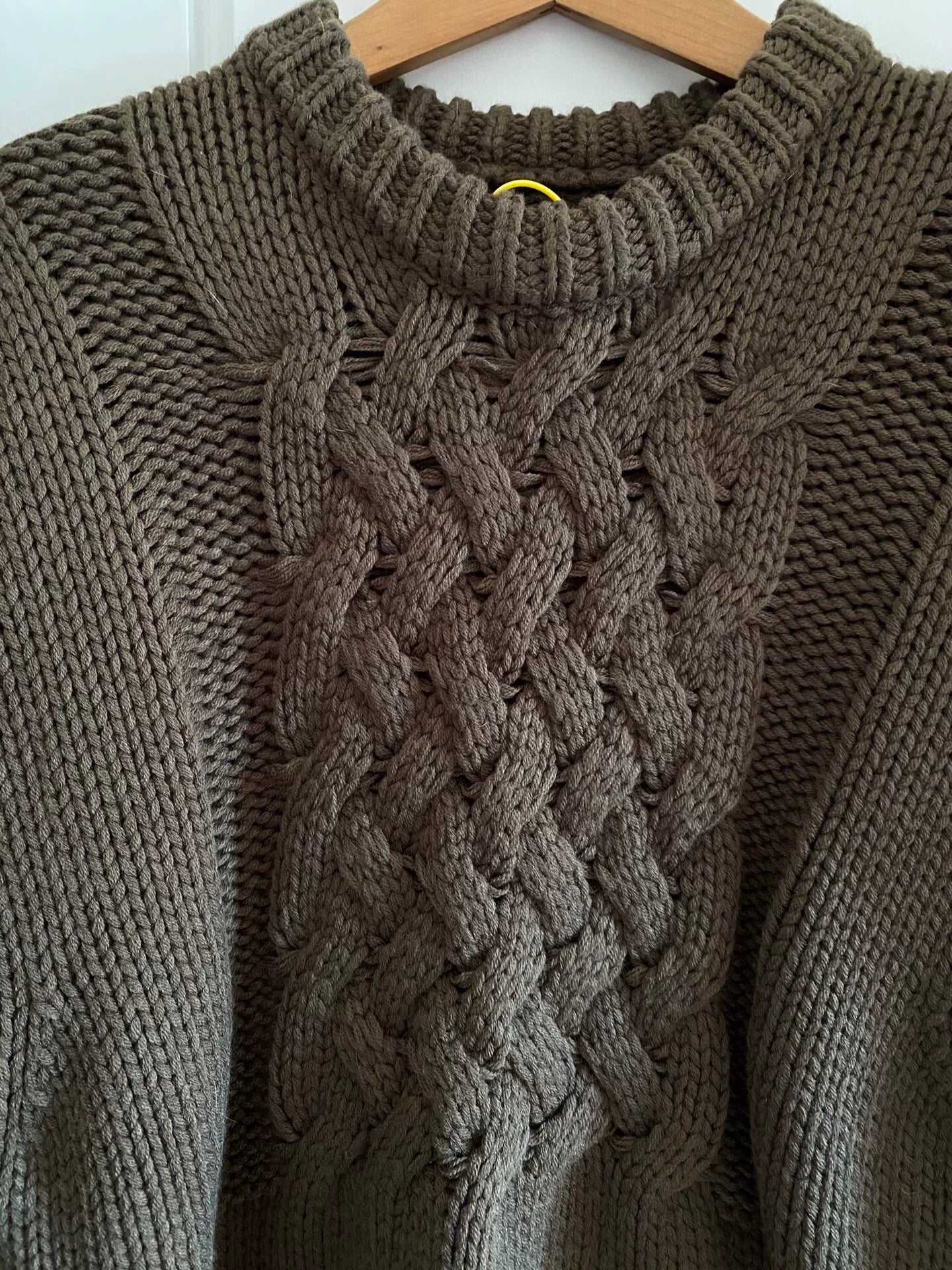 vintage descendent knitted sweater in olive green